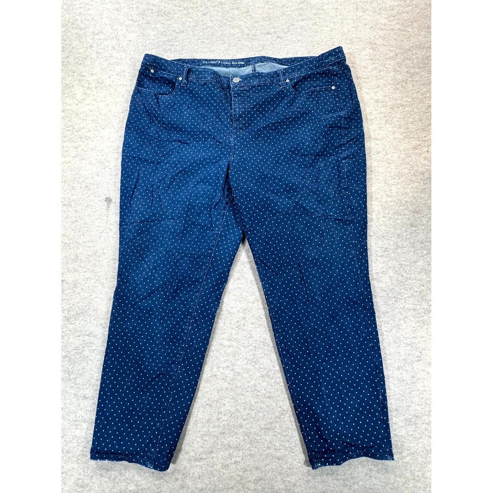 Talbots Flawless Slim Ankle Jeans Womens 24W Blue Denim Polka Dot Cotton Stretch
